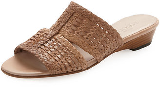 Sesto Meucci Galen Woven Leather Slide Sandal, Natural