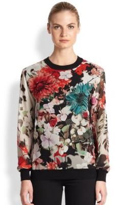 Roberto Cavalli Silk Floral-Print Blouse