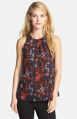 Vince Camuto Floral Plaid Sleeveless Blouse