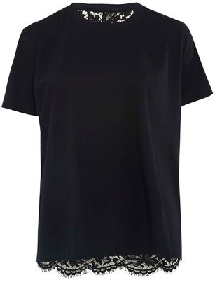 Valentino Black Macrame Lace Back T-Shirt