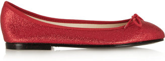 French Sole India glitter-finished leather ballet flats