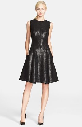 Kate Spade 'emma' Metallic Jacquard Fit & Flare Dress