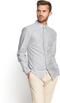 Goodsouls Mens Long Sleeve Stripe Oxford Shirt
