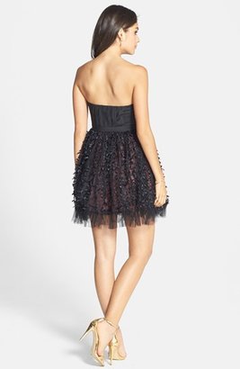 a. drea Bow Textured Tulle Fit & Flare Dress (Juniors)