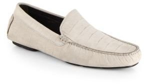 To Boot Croc-Embossed Leather Driving Moccasins