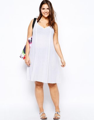 ASOS CURVE Exclusive Beach Swing Dress In Cheesecloth