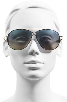 Tom Ford Women's 'Eva' 61Mm Aviator Sunglasses - Rose Gold/ Grey Mirror Silver
