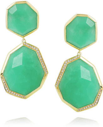 Ippolita Modern Rock Candy 18-karat gold, chrysoprase and diamond earrings