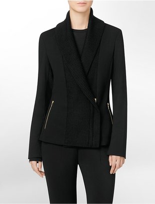 Calvin Klein Shawl Collar Zip Detail Blazer Style Jacket
