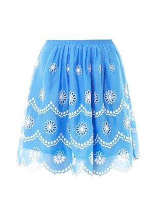Collette Dinnigan COLLETTE BY Daisy dots embroidered skirt