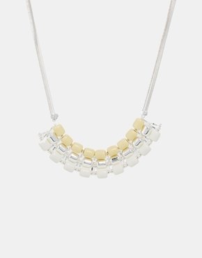 French Connection Tonal Semi Precious Composite Necklace - Yellow