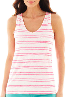 JCPenney jcp™ Shirred Racerback Tank Top