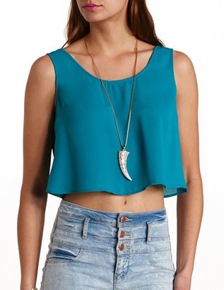 Charlotte Russe Bow-Back Swing Crop Top