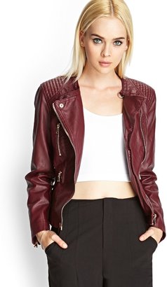 Forever 21 FOREVER 21+ Textured Faux Leather Jacket