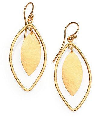 Gurhan Willow 24K Yellow Gold Leaf Drop Earrings