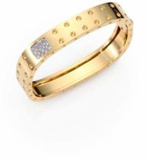 Roberto Coin Pois Moi Diamond and 18K Yellow Gold Two-Row Bangle Bracelet