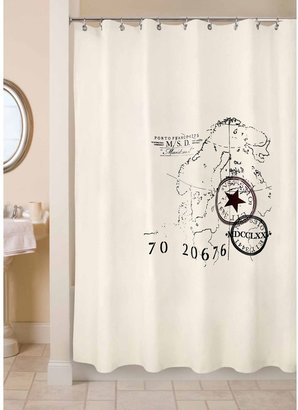 Park B. Smith 72-Inch x 72-Inch World Fabric Shower Curtain