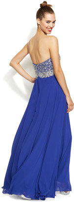 Decode Strapless Embellished Sweetheart Gown