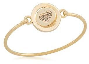 Carolee Word Play Gold Tone Reversible Charm Bangle Bracelet