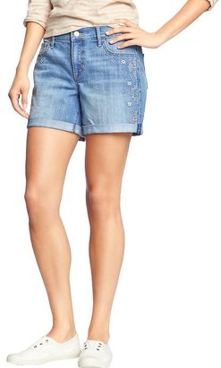 Old Navy Women's The Sweetheart Embroidered Denim Shorts (5")