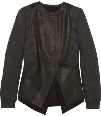 Leon Francis Leather and quilted jersey jacket