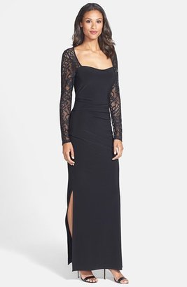 Laundry by Shelli Segal Lace & Jersey Gown