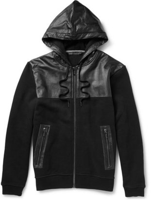 Marc by Marc Jacobs Luke Leather-Panelled Jersey Hoodie