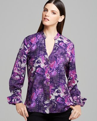 Jones New York Collection Long Sleeve Button Up Blouse