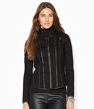 Lauren Ralph Lauren Faux-Leather-Trimmed Denim Jacket