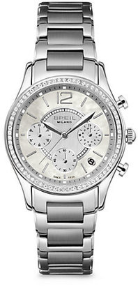 Breil Milano Stainless Steel Sparkle-Framed Chronograph Bracelet Watch
