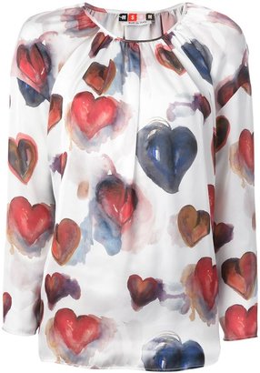 MSGM heart printed blouse