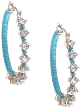 Anne Klein Crystallized Thread Wrap Hoop Earrings