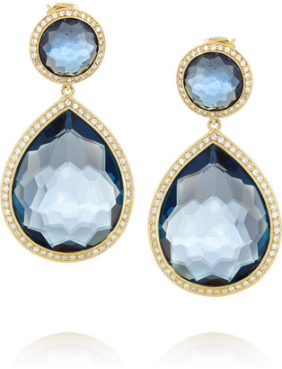 Ippolita Rock Candy 18-karat gold, topaz and diamond earrings