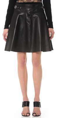 Jason Wu Leather Utility Flounce Skirt