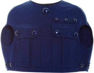 Marc Jacobs Blue Wool Crepe Cropped Capelet Blue