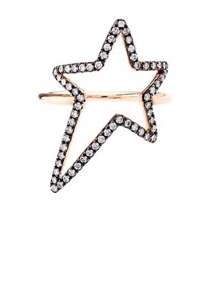 Rosegold DIANE KORDAS Diamond & rose-gold star ring