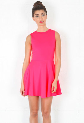 Boulee Avery Open Back Dress in Neon Pink