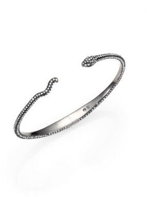 Adriana Orsini Pave Crystal Snake Cuff Bracelet/Gunmetal