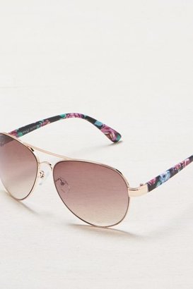 American Eagle Outfitters Rose Gold Printed Aviator Sunglasses
