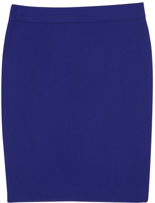 Armani Collezioni Blue wool crepe pencil skirt