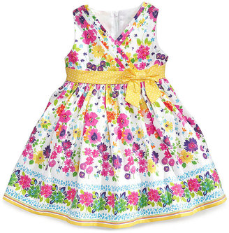 Nannette Little Girls' Floral Border-Print Dress