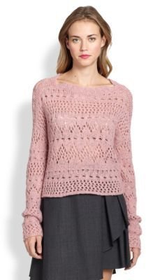Nanette Lepore Pointelle Crewneck Sweater