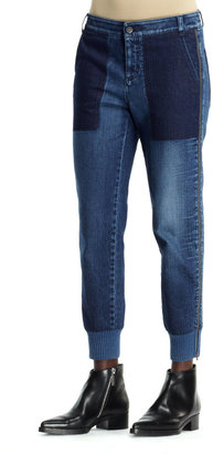 Stella McCartney Lea Banded-Cuff Denim Jeans, Pale Blue