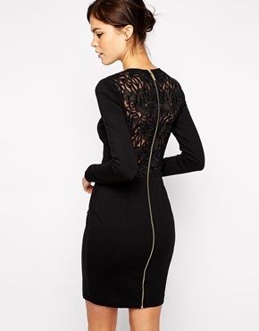 Ted Baker Dress with Lace Back - Black