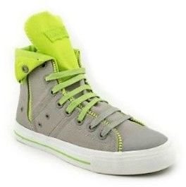 Levi's Zip Ex Hi Men's Casual Shoes Paloma Neon Green Canvas Denim Zipper Accent
