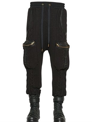 Skingraft - Low Crotch Cable Knit Cargo Trousers