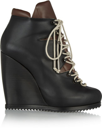 Pierre Hardy Lace-up leather wedge ankle boots