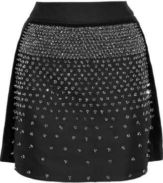 Antonio Berardi Embellished satin-twill mini skirt