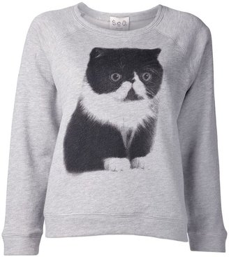 Sea cat graphic sweatshirt