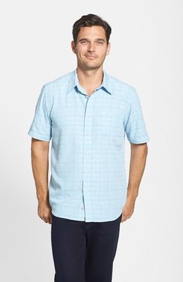 Quiksilver Waterman Collection 'Corto Cove' Regular Fit Short Sleeve Plaid Sport Shirt